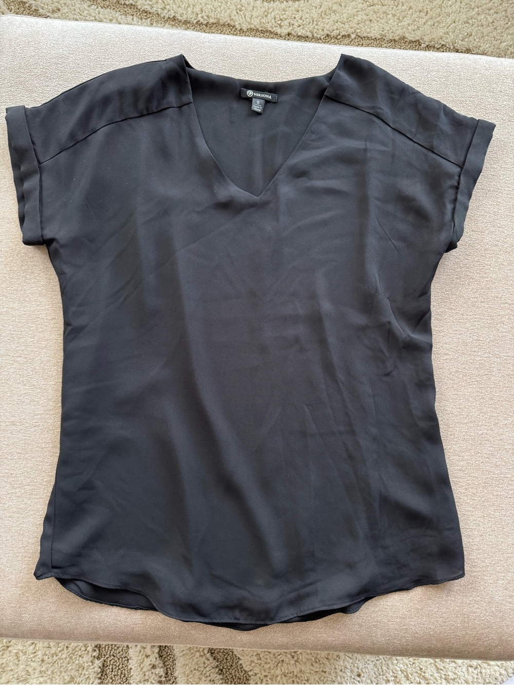 Versona Black V-Neck Blouse